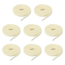 4 Pairs Flat Shoe Laces 5/16" x 160" Polyester Sneaker Shoestring, Beige