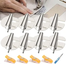 Universal 8Pc Sewing Rolled Hemmer Foot 3 to 10MM Rolled Hem Presser Foot
