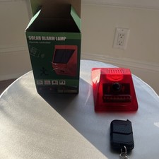 Solar Motion Sensor Alarm Outdoor - 129db Sound Security Siren Light w/Remote