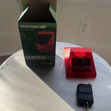 Solar Motion Sensor Alarm Outdoor - 129db Sound Security Siren Light w/Remote