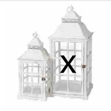 Laterne Romantik Style Shabby chic Holz & Glas weiß 24x24xH54cm