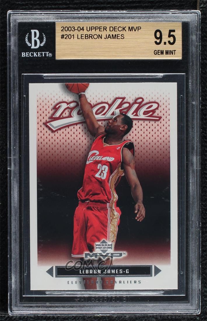2003-04 Upper Deck MVP Rookie LeBron James #201 BGS 9.5 GEM MINT 7y2
