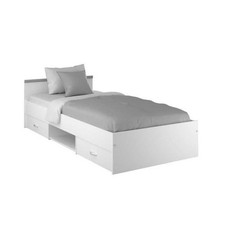 ZODIAC Lit enfant contemporain blanc mat - L 90 x P 200 cm