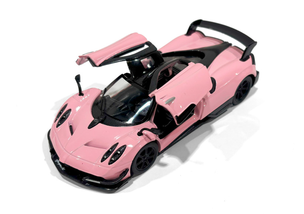 2016 Pagani Huayra Italian Car Model Diecast Toy Light Pink 1:38 Scale Kinsmart