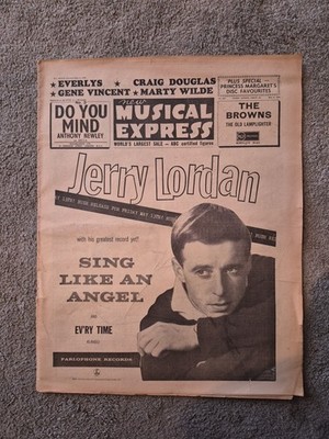 NME New Musical Express May 6th 1960 Jerry Lordan Cover