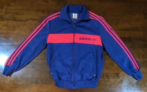 Vintage Adidas 3 Stripe Track Jacket Mens Small Zip Up Blue/White 70's 80's Y2K - Image 1