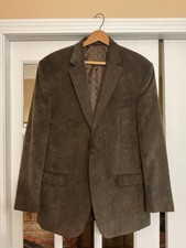 Chaps Lauren Ralph Lauren Brown Corduroy Blazer Jacket 42 R Paisley Lining NWOT