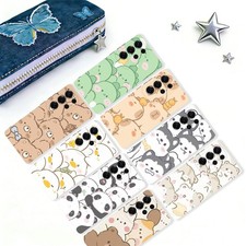 Cover For Samsung Galaxy S25 S22 S24 S23 A36 A35 Kawaii Animal Rubber Phone Case