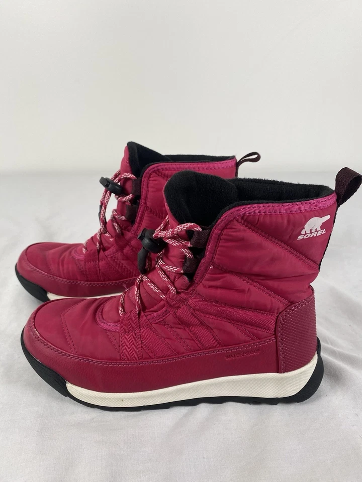 Niñas Botas SOREL Niños Talla 3 Rosa Whitney II Invierno Usadas en Excelente Condición Foto 2 de 4
