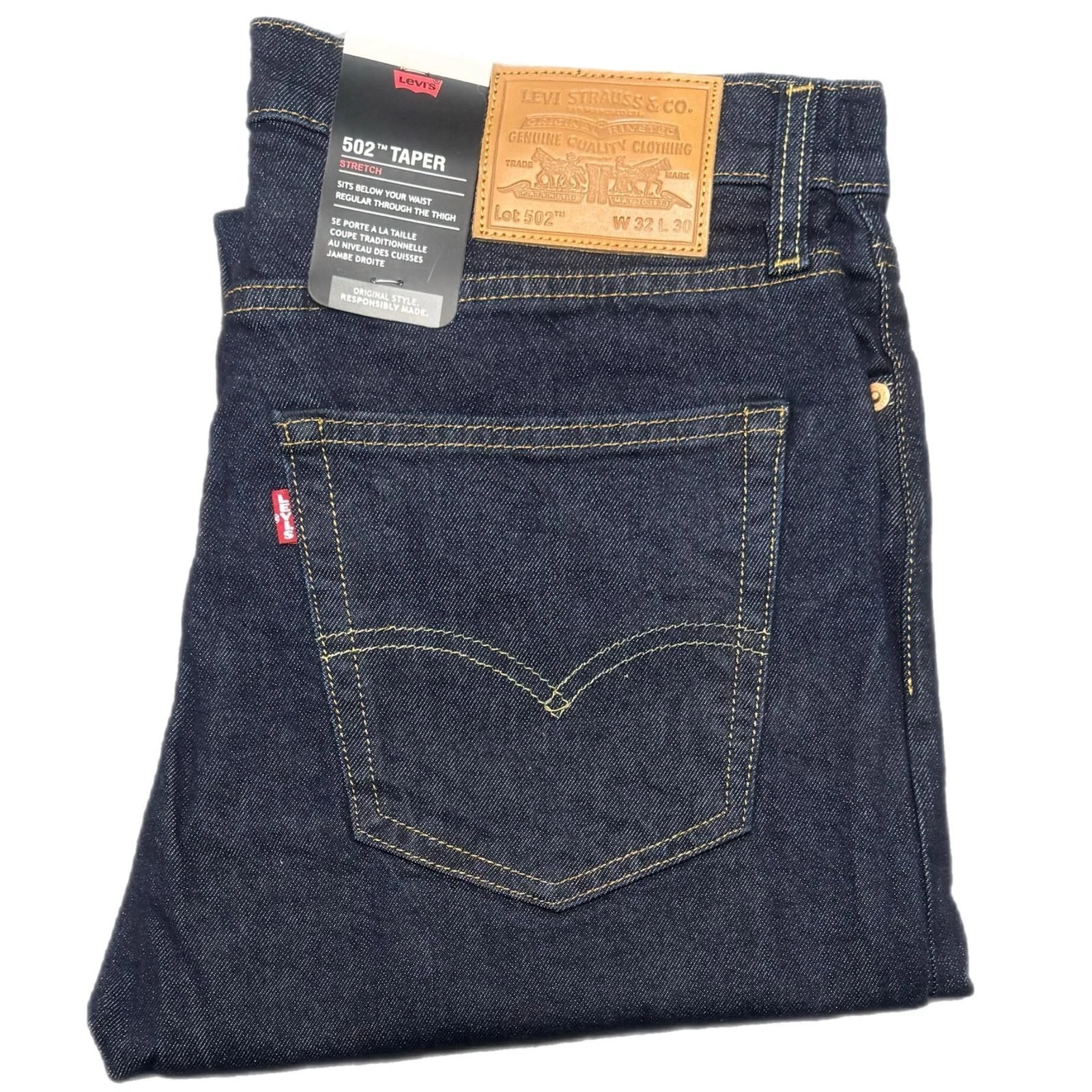 Levis® 502 Mens Denim Jeans Original TAPER SLIM Fit Bottoms Leg Pants Jean NEW