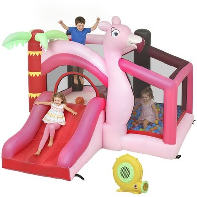 AIYAPLAY Kinder Aufblasbare Hüpfburg mit Gebläse für Indoor Outdoor, Rosa