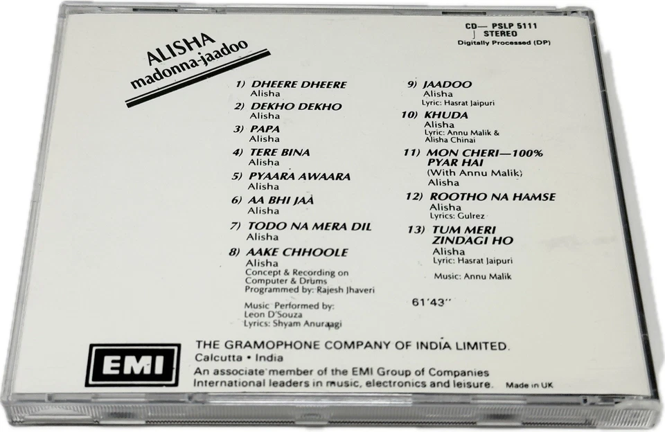 Madonna-Jaadoo - Alisha (CD, 1989, Reino Unido, raro indio Bollywood) Foto 2 de 2