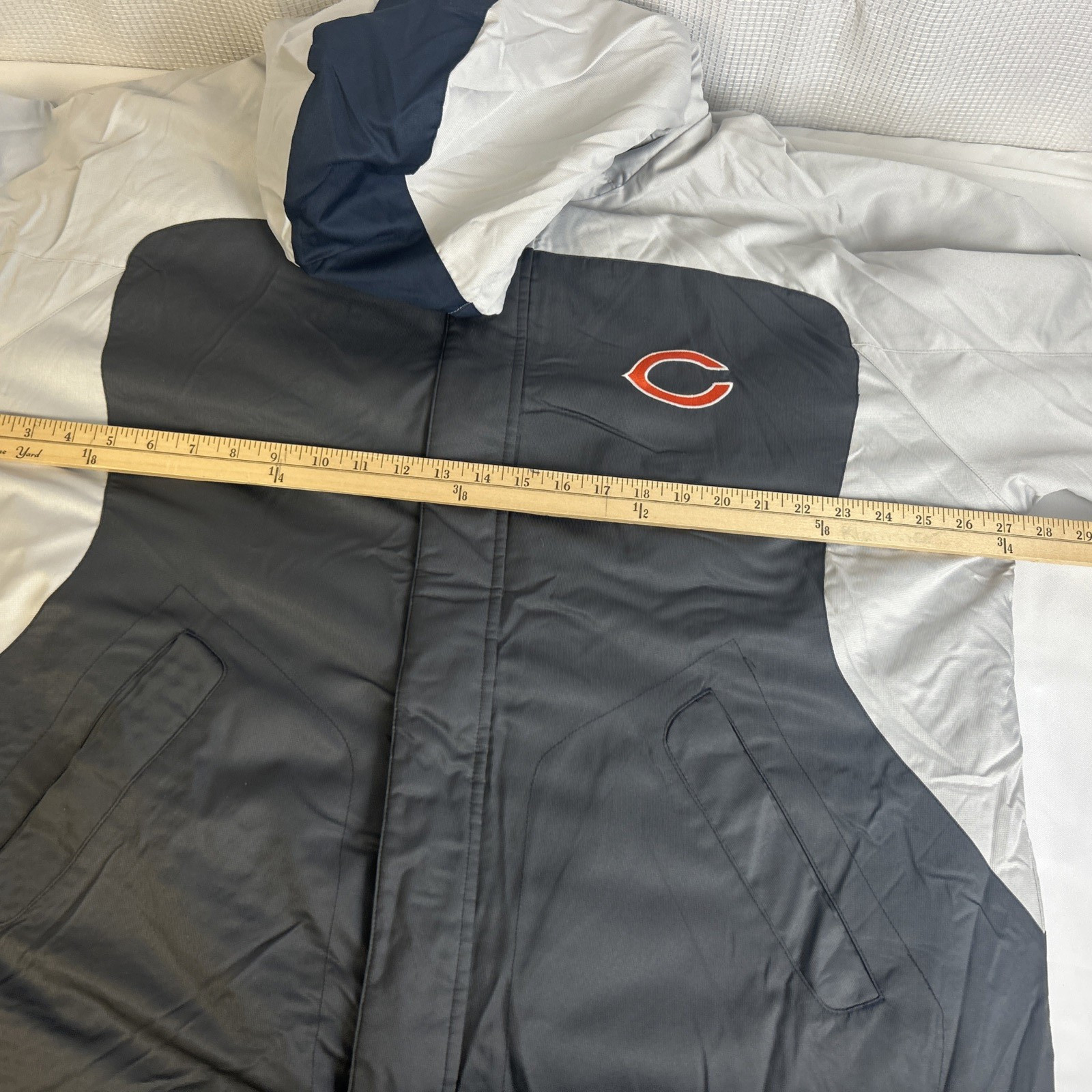 Vintage NFL Reebok Chicago Bears Hooded Lined Full Zip Coat Jacket Mens Size XL thumbnail 13