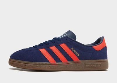 adidas Originals München  ( Herren Größen: UK 9, 9,5 & 11 ) Dunkelblau / Scarlet-Gum
