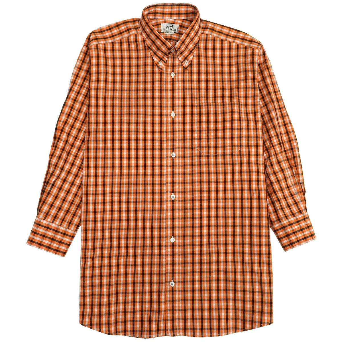 ◇HERMES ホワイト×ブラウン カジュアル 半袖シャツ メンズ 39 HERMÈS White Clothing for Men for sale | eBay