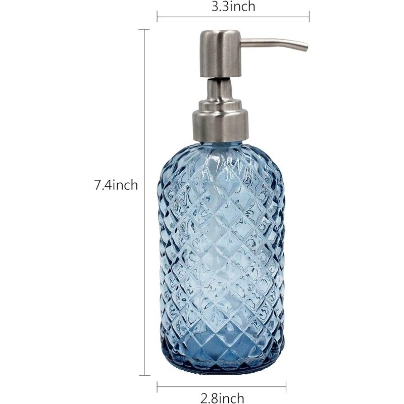 Dispensador de Jabón de Vidrio con Bomba de Acero Inoxidable Diseño Elegante Baño Cocina Nuevo Foto 4 de 4