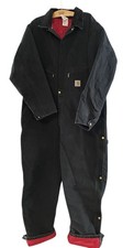 Carhartt Men s 2XL Sz 50 Regular X01 BLK Quilted Lined Duck Work Coveralls USA