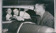 1961 Astronaut Virgil Gus Grissom Shakes Hands Girl San Antonio Photo 6x8