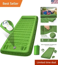 Comfort First: Inflatable 5-Inch Sleeping Pad with Built-in Pillow for Campers