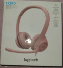 Logitech USB Computer Headset Pink H390 Works On Chromebook Noise Canceling...