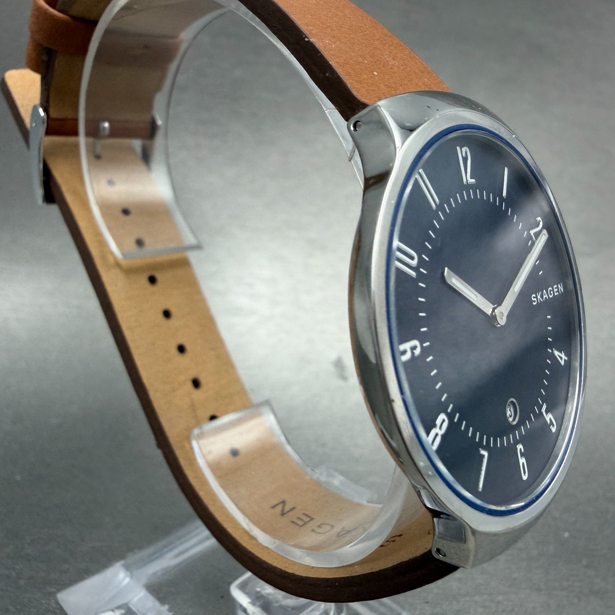 Skagen Grenen Watch Men 38mm Blue Dial Silver Tone Round SKW6457 