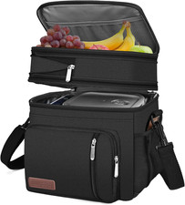 Lunch Bag  Lunch Box for Men Women, Double Deck Leakproof Insulated Soft Large
