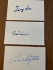 MLB HOF Signed Index Cards Lot of 5 - Lemon, Boudreau, Slaughter, Doerr and Kell — photo 4