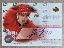 2003-04 Upper Deck Trilogy Script One Henrik Zetterberg Auto Detroit Red Wings