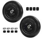(2-Pack) 4.00-6 Wheelbarrow Tires, 13 Inch Pneumatic Tire and Wheel with 5/8"...