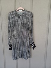 Reiss Laria Printed Mini Dress Size 4 Women Viscose Long Sleeve Pockets Button