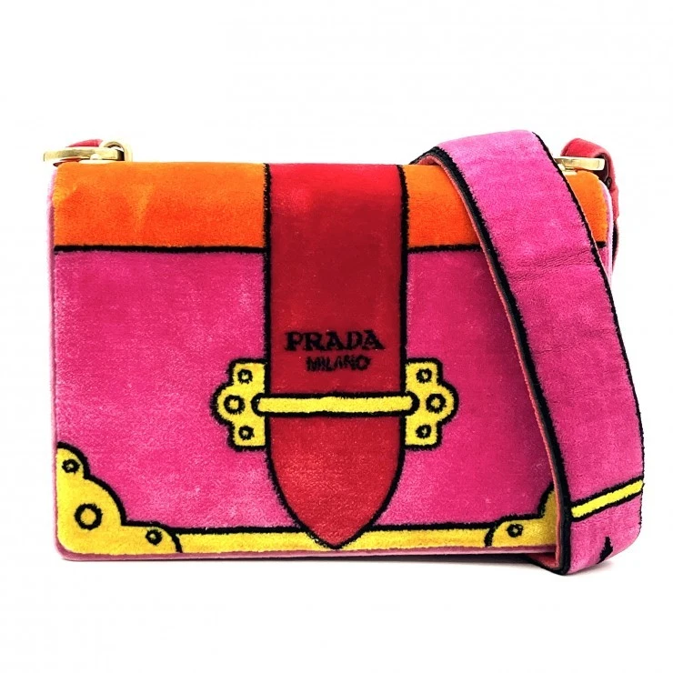 PRADA Shoulder Bag Women's Velvet Exterior Bags & Handbags for