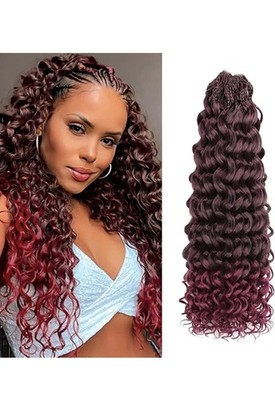 Gogo Locken gehäkeltes Haar 18 Zoll 8 Packungen vorgeschlungen tiefe Welle lockiges gehäkeltes Haar