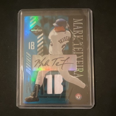 2003 Leaf Limited Mark Teixeira #120 Texas Rangers Moniker Auto Jersey /25