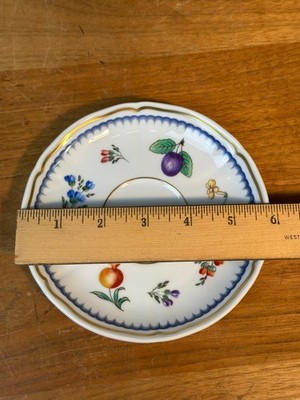 Richard Ginori Italian Fruits Antico Doccia 5 Cup Saucer Set Italy