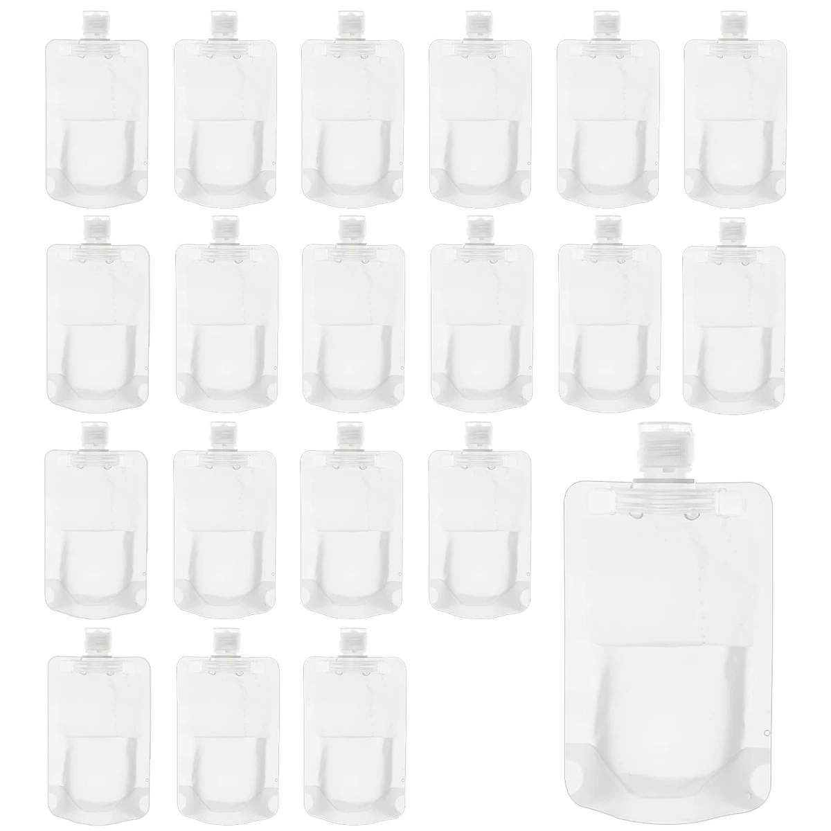 Travel Toiletry 20-Pack Refillable 100ml Squeeze Bottles – Transparent