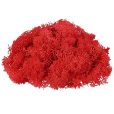 17.6oz Fake Preserved Reindeer Moss, Red