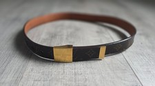 0098- Authentic Louis Vuitton Brown Monogram Gold Buckle Belt 80/32