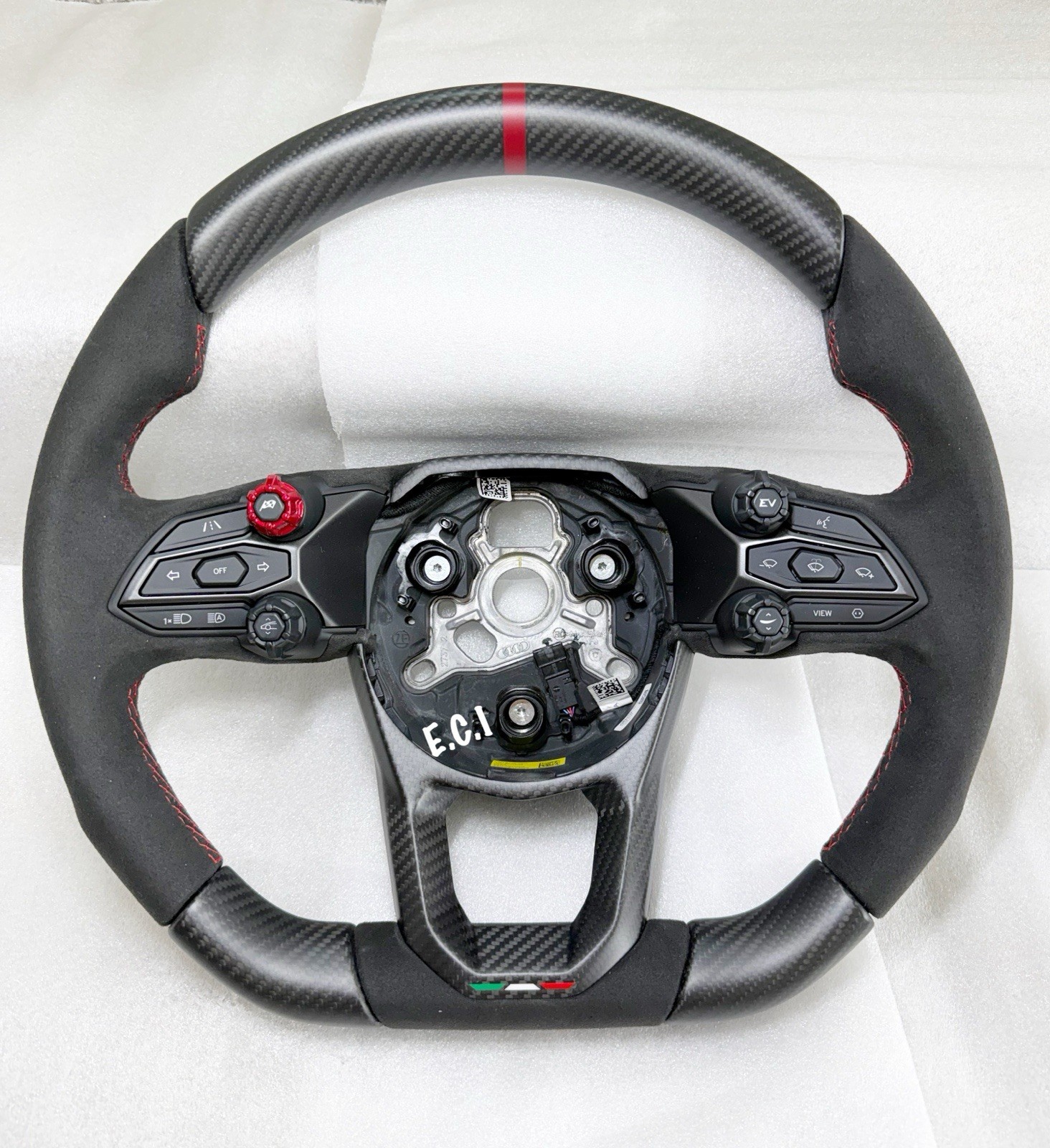 GENUINE LAMBORGHINI Revuelto Temerario ALCANTARA CARBON FIBER STEERING WHEEL RED