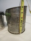 Vtg lot 2 Flour Metal Sifter 3 Cup with Green Wooden Handle by Bromwell Co USA — photo 8