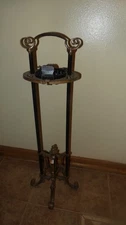 Rare Vintage Wrought Iron Smoking Stand, Victorion Style 1924 Pat Date