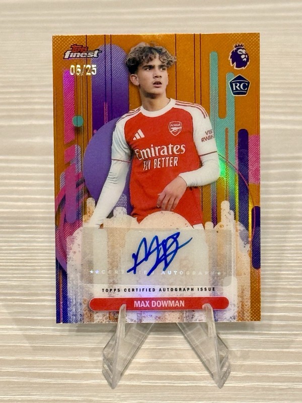 🔥2026 Topps Finest Premier League RC Auto Orange Refractor Max Dowman /25🔥