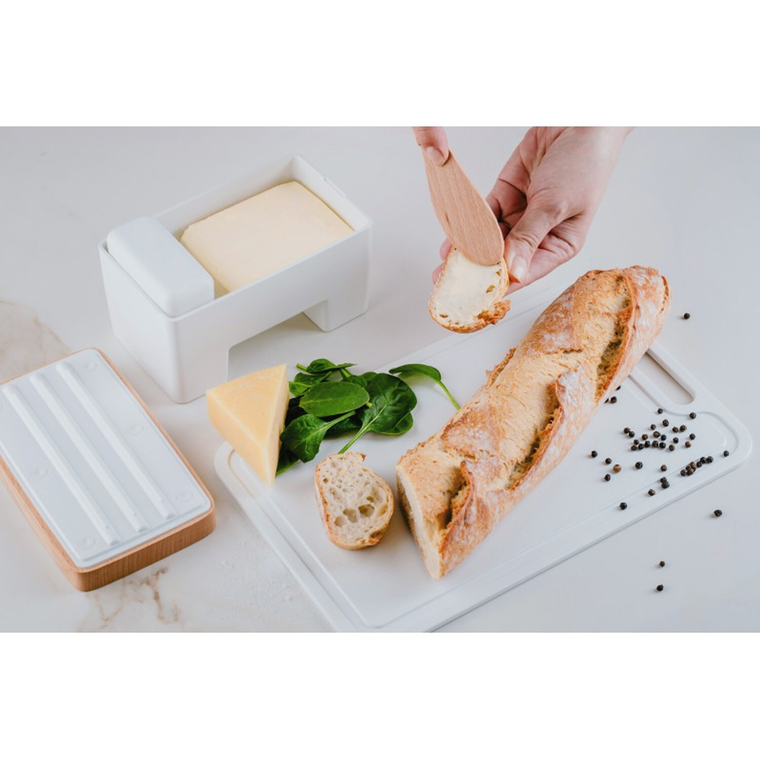 Beurrier à eau blanc de la série Practic en plastique sans BPA - 3