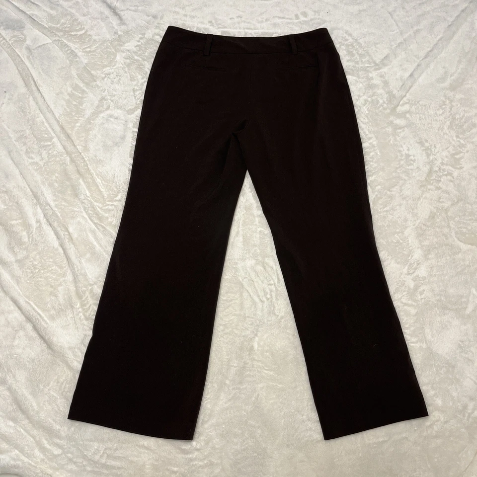 New Directions Brown Dress Pants Size 12 Flat Front Inseam 30" Straight Leg - Image 4 of 4
