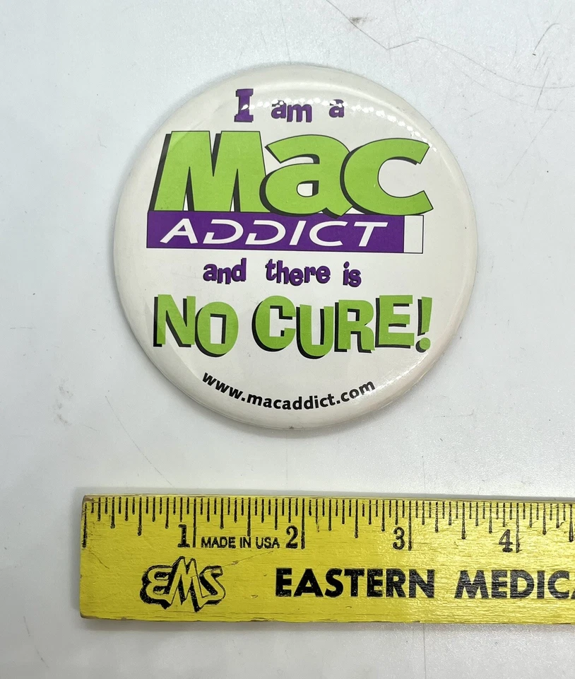 Vintage MacAddict No Cure Pinback Button Magazine - Image 3 of 3