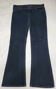 Anchor-Blue-Women-039-s-Lilac-Flap-Pocket-Bootcut-Dark-Blue-Denim-Jeans-Size-15