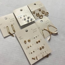 16 Pairs A New Day Women's Stud Hoops Dangle D-hoop Earrings Nickel Free Gold