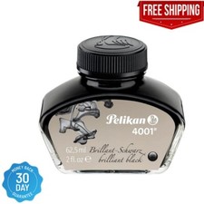 Pelikan 4001 Bottled Ink for Fountain Pens Brilliant Black 62.5ml 1 Each 329144