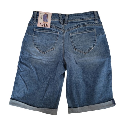 YMI Shorts Junior Womens 1/25 Blue High Rise Bermuda Distressed Stretch NWT - Bild 2 von 6