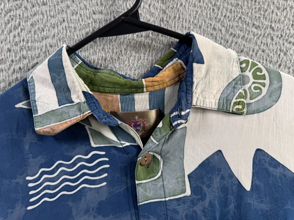 Vintage Territory Ahead Shirt Mens Medium Relaxed Rayon Button Up Tribal Aztec - Image 3 of 4