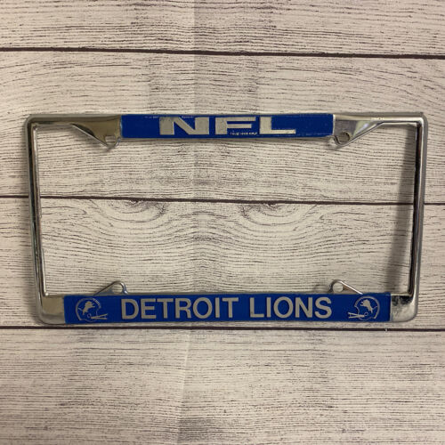NEW NFL Detroit Lions  Chrome Metal License Plate Frame FOOTBALL!!!! - Bild 1 von 7